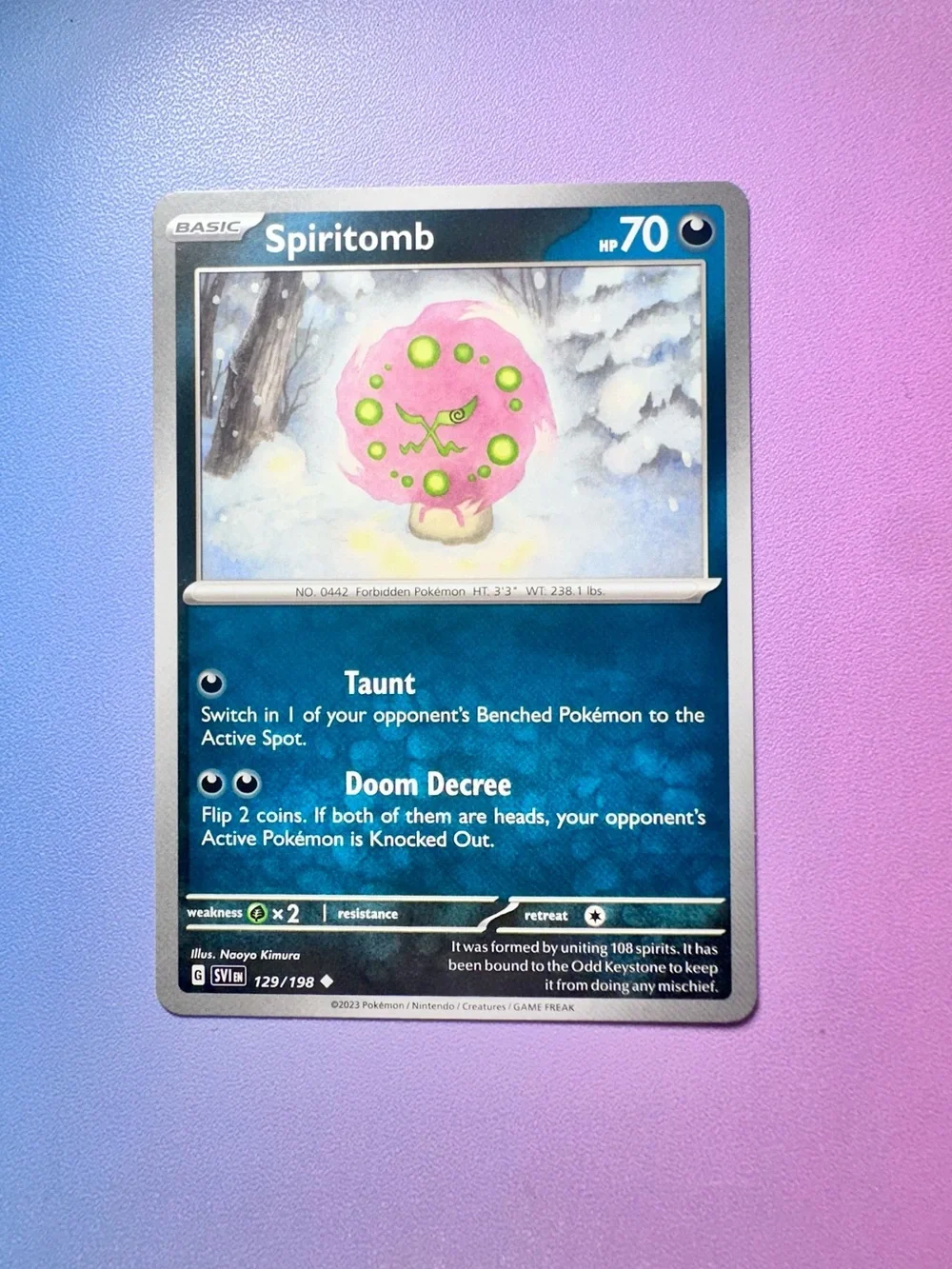 spiritomb - 129/198 (uncommon) — pokemon: scarlet & violet - base